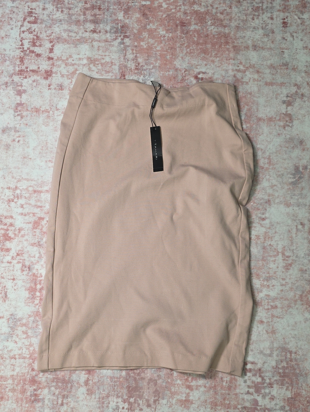 T Tahari High Waisted Pull On Stretch Skirt NWT Nude Blush Pink